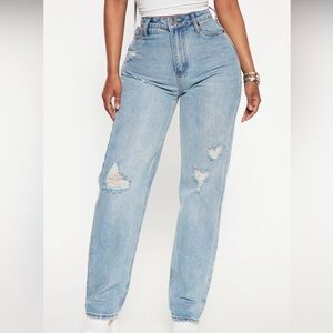 fashion nova jeans. light wash. size 15.